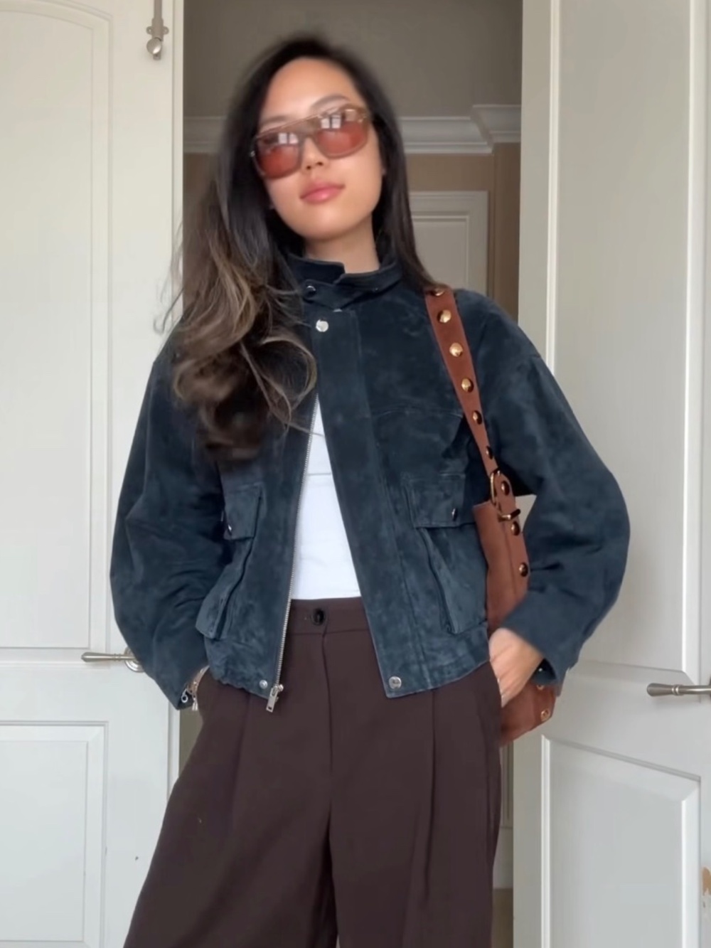 New Zara suade leather jacket
